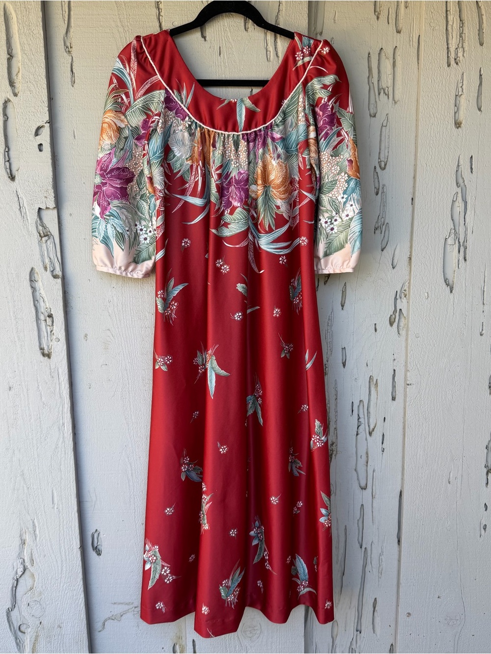Vintage Floral Dress with Puff Sleeves